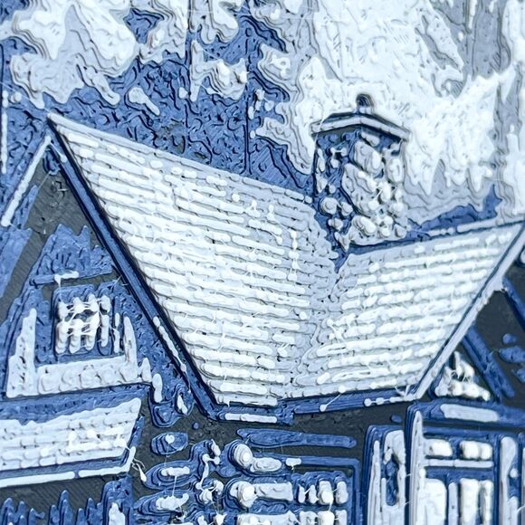 Lakeside Mountain Cabin Wall Art, 3D Printed Wall Art, House by the Lake - Picture 7 of 9